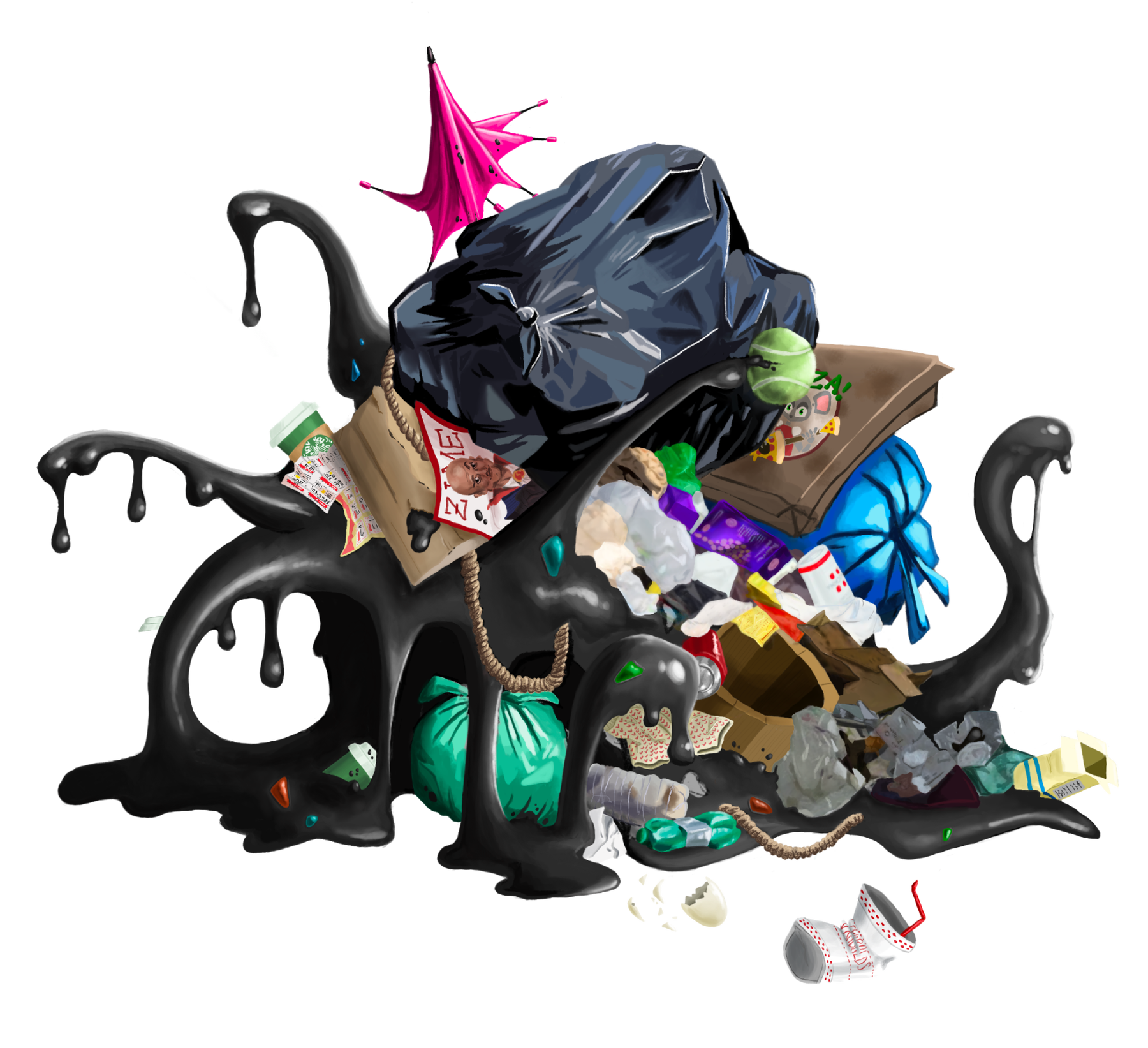 A garbage elemental, comprised entirely of refuse, roaming the streets of Magnamalus